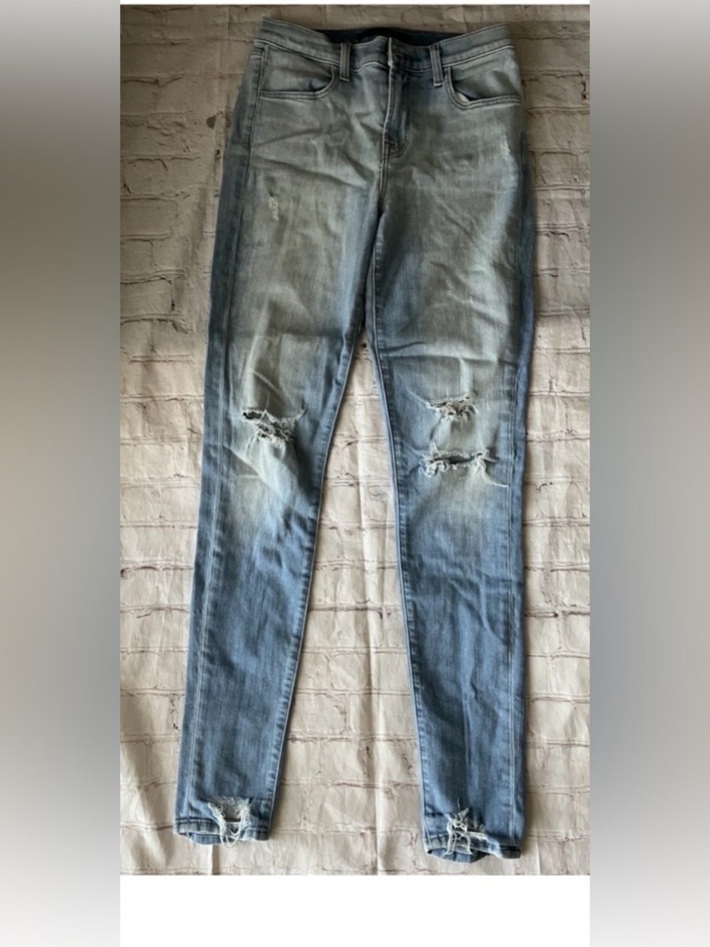 J Brand Maria Skinny Jeans Size 26 High Rise Distressed Light Wash Denim - Picture 5 of 14